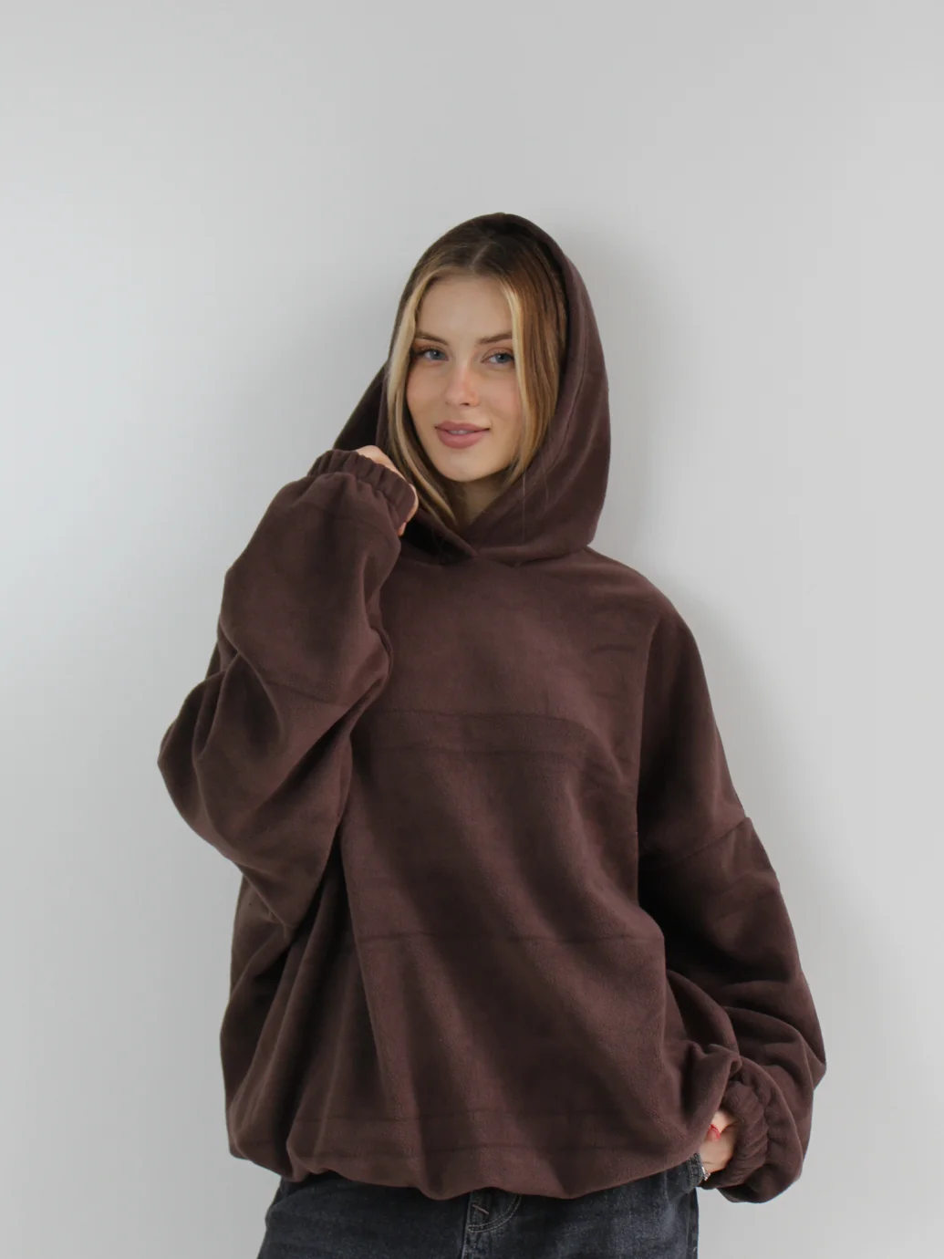 Худі оверсайз унісекс з дабл-флісу шоколад ONE SIZE 10334	