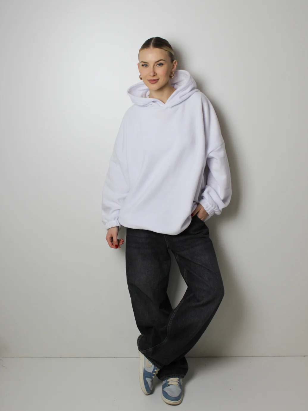 Худі оверсайз унісекс з дабл-флісу чорний ONE SIZE 10334