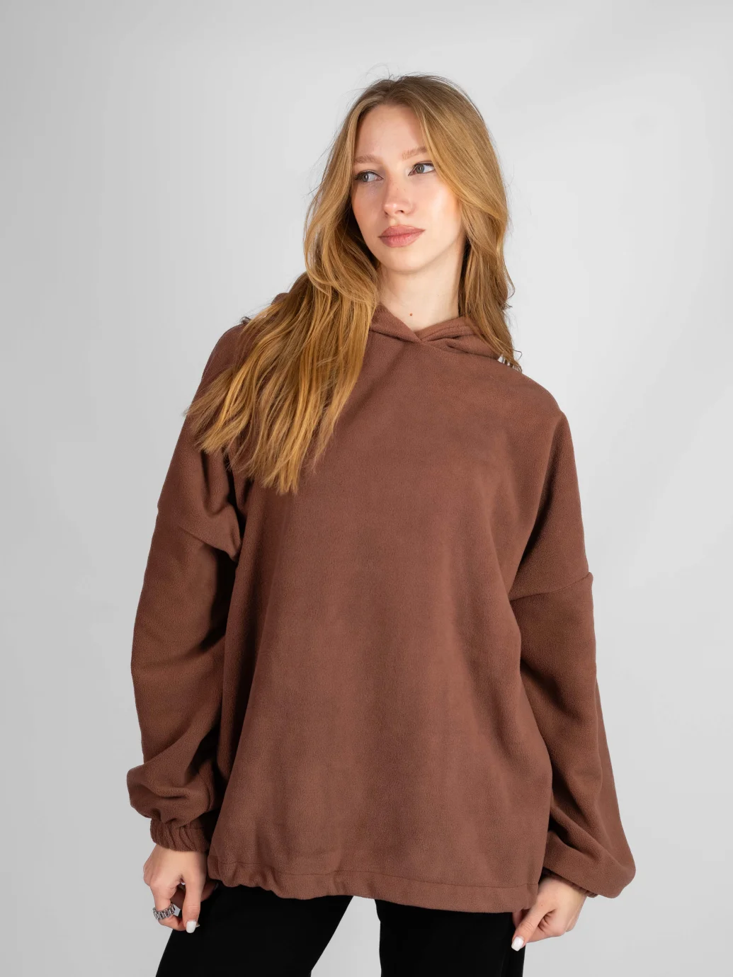 Худі оверсайз унісекс з дабл-флісу мокко ONE SIZE 10334	