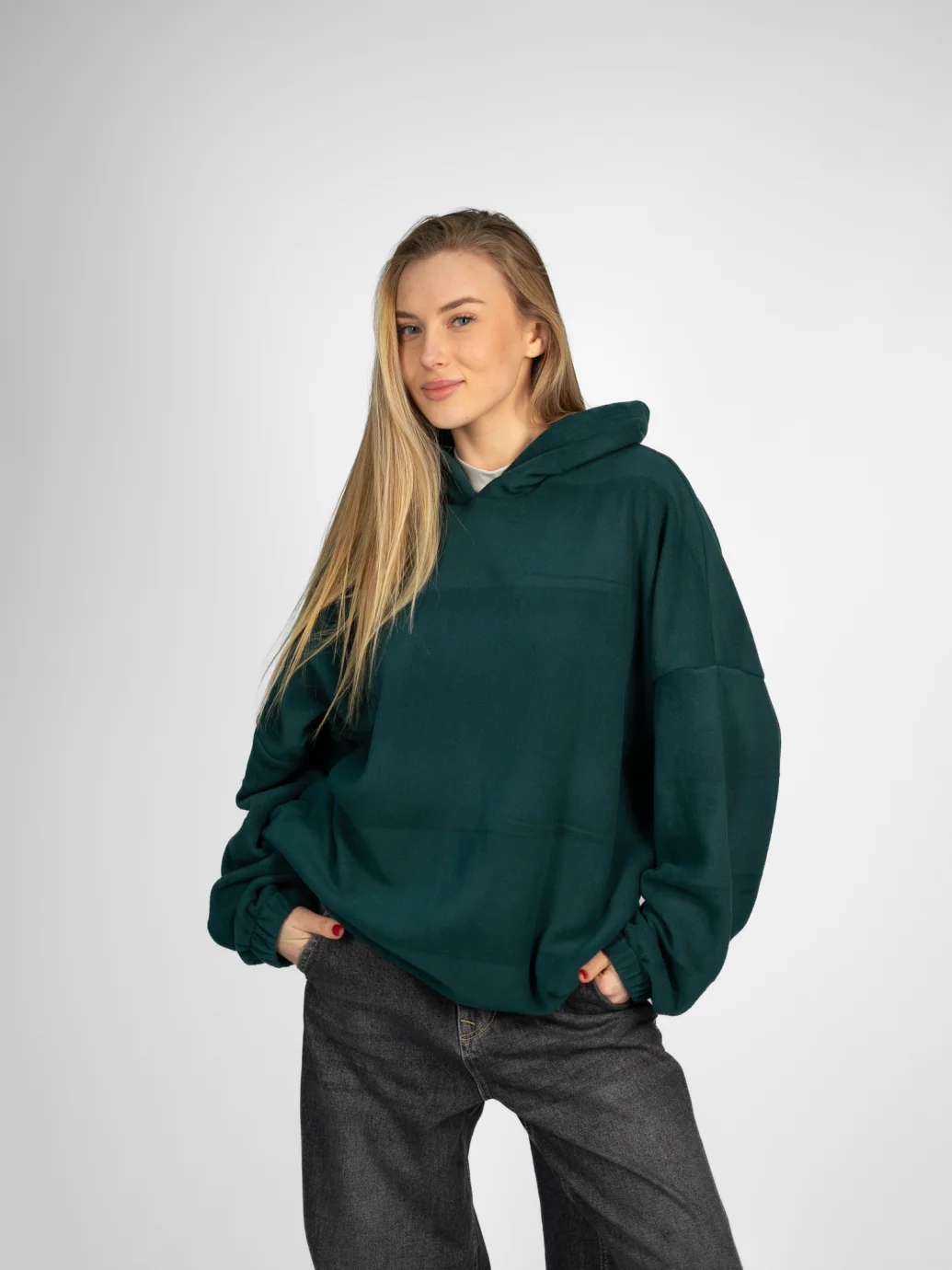 Худі оверсайз унісекс з дабл-флісу смарагдовий ONE SIZE 10334	